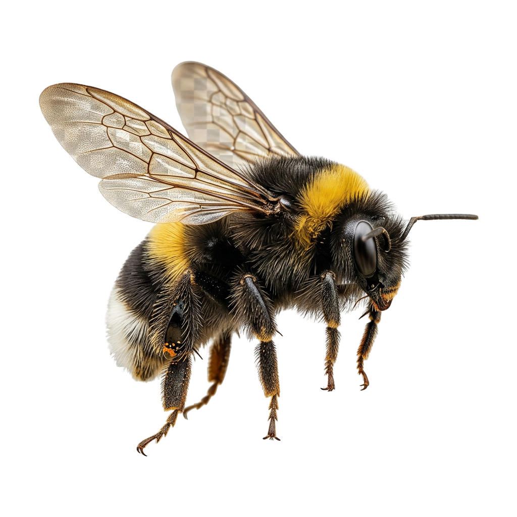 Bumble bee on flower — fuzzy native pollinator important to PNW gardens